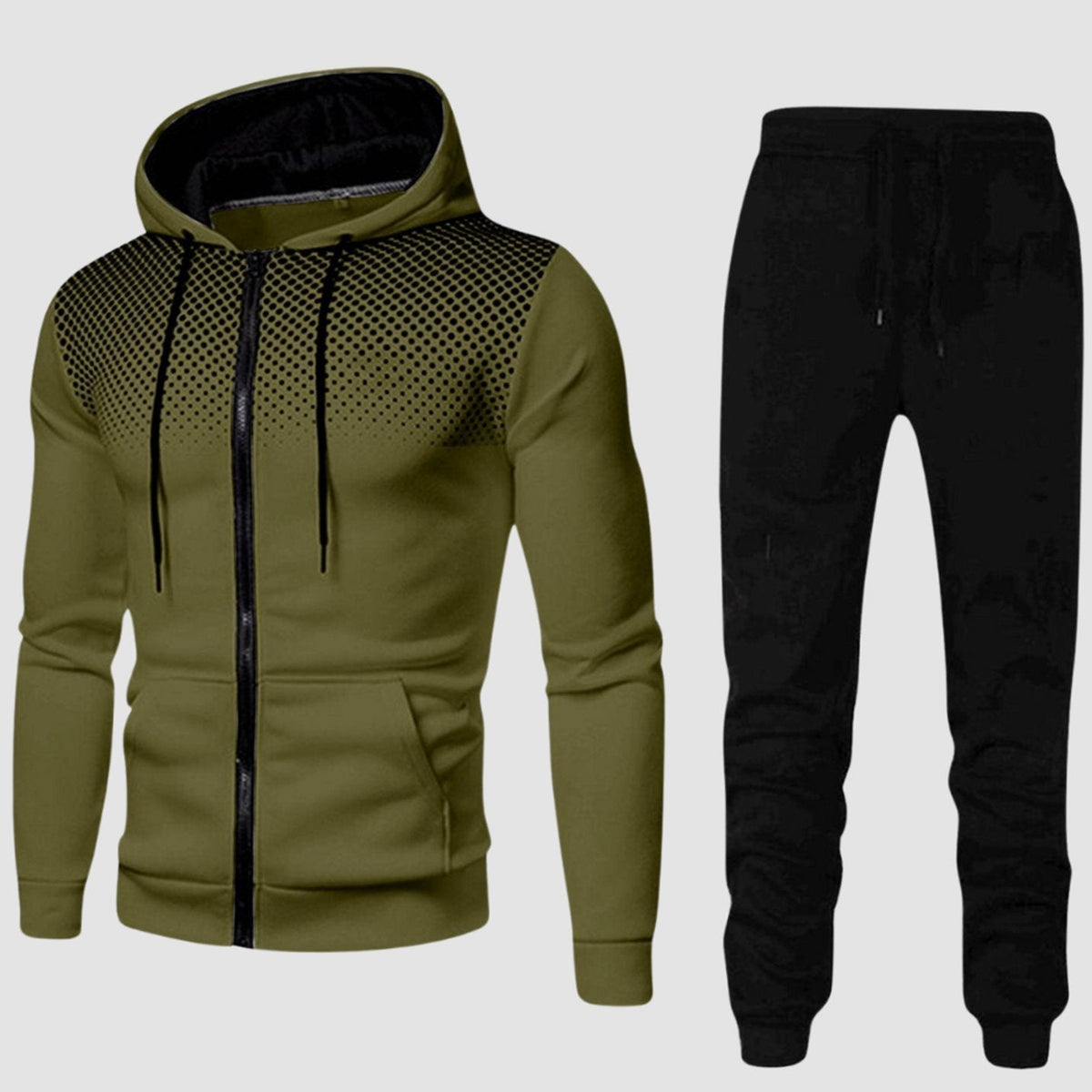 Men's Full-Zip Hoodie Tapered Jogger Athletic Set