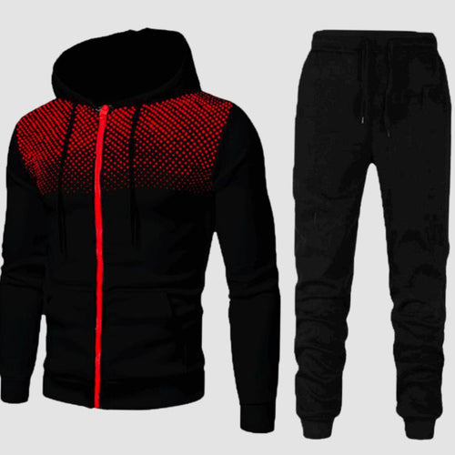 Men's Full-Zip Hoodie Tapered Jogger Athletic Set