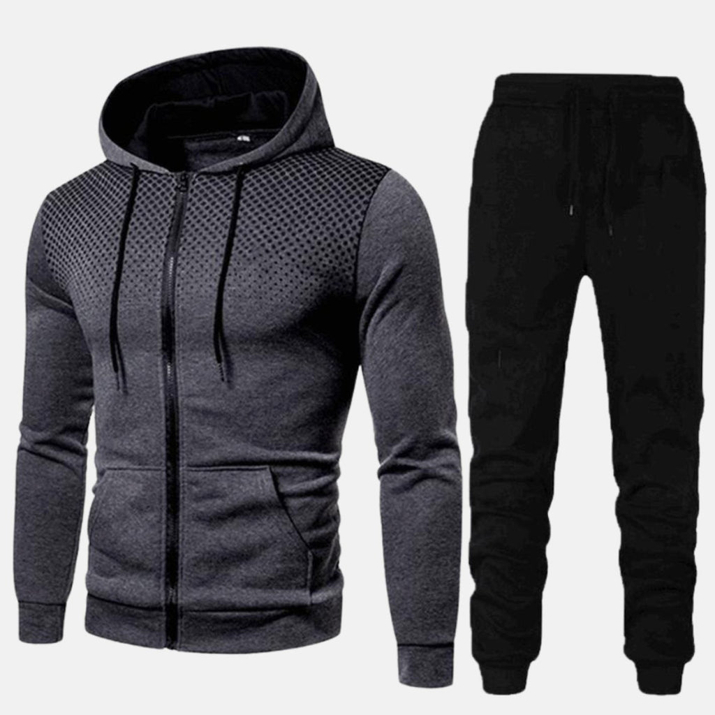 Men's Full-Zip Hoodie Tapered Jogger Athletic Set