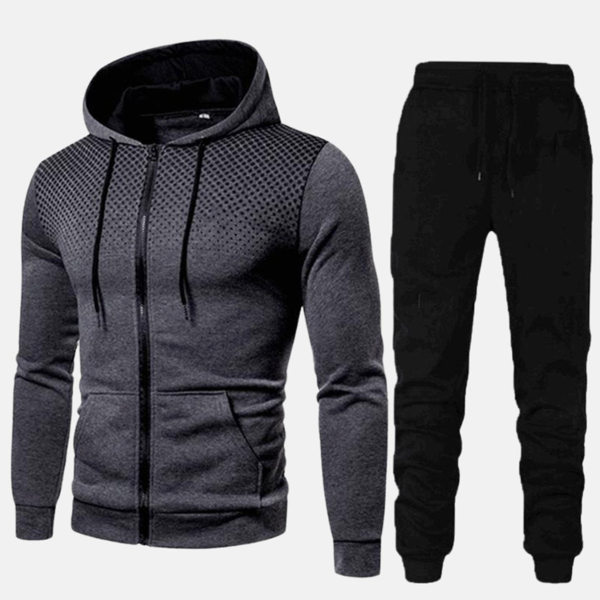 Men's Full-Zip Hoodie Tapered Jogger Athletic Set