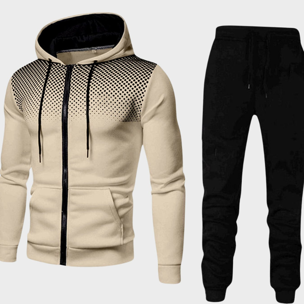 Men's Full-Zip Hoodie Tapered Jogger Athletic Set