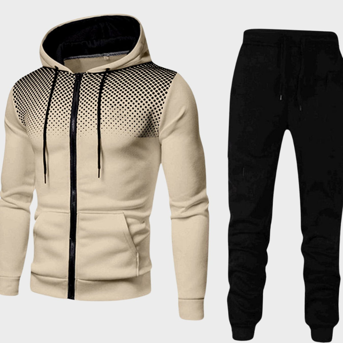 Men's Full-Zip Hoodie Tapered Jogger Athletic Set