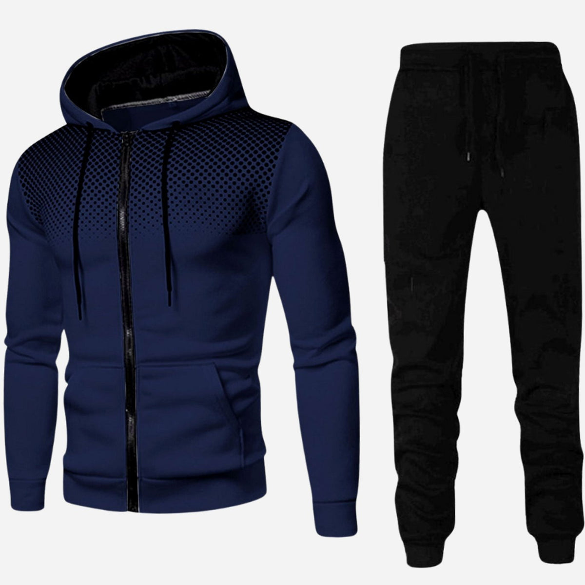 Men's Full-Zip Hoodie Tapered Jogger Athletic Set