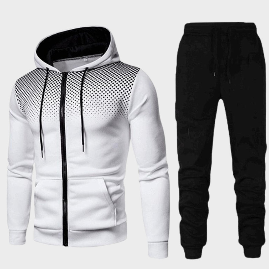 Men's Full-Zip Hoodie Tapered Jogger Athletic Set