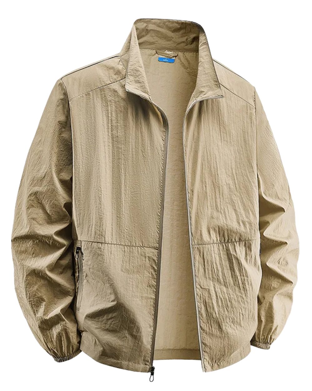 Men's Textured Light Zip Front Coat