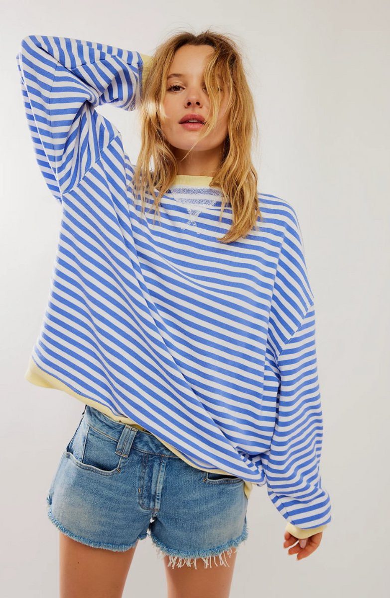 Women's Classic Stripe Oversized Knit Pullover
