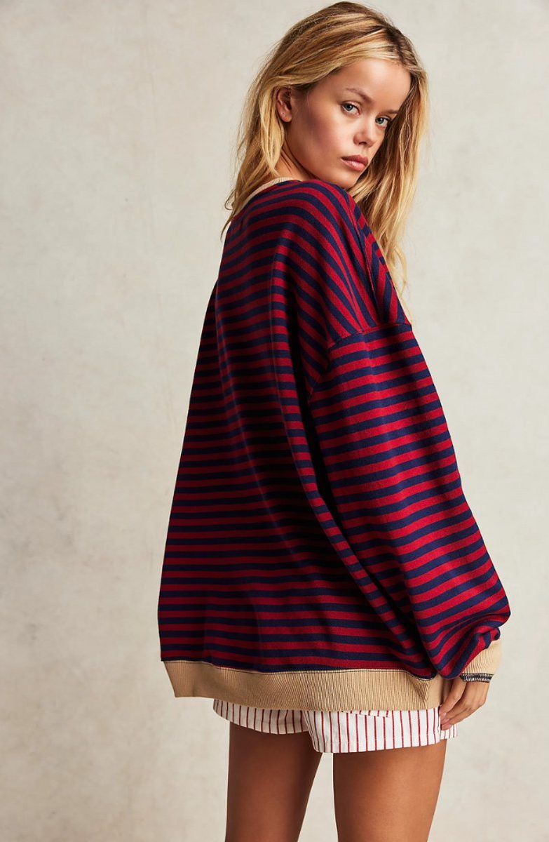 Women's Classic Stripe Oversized Knit Pullover
