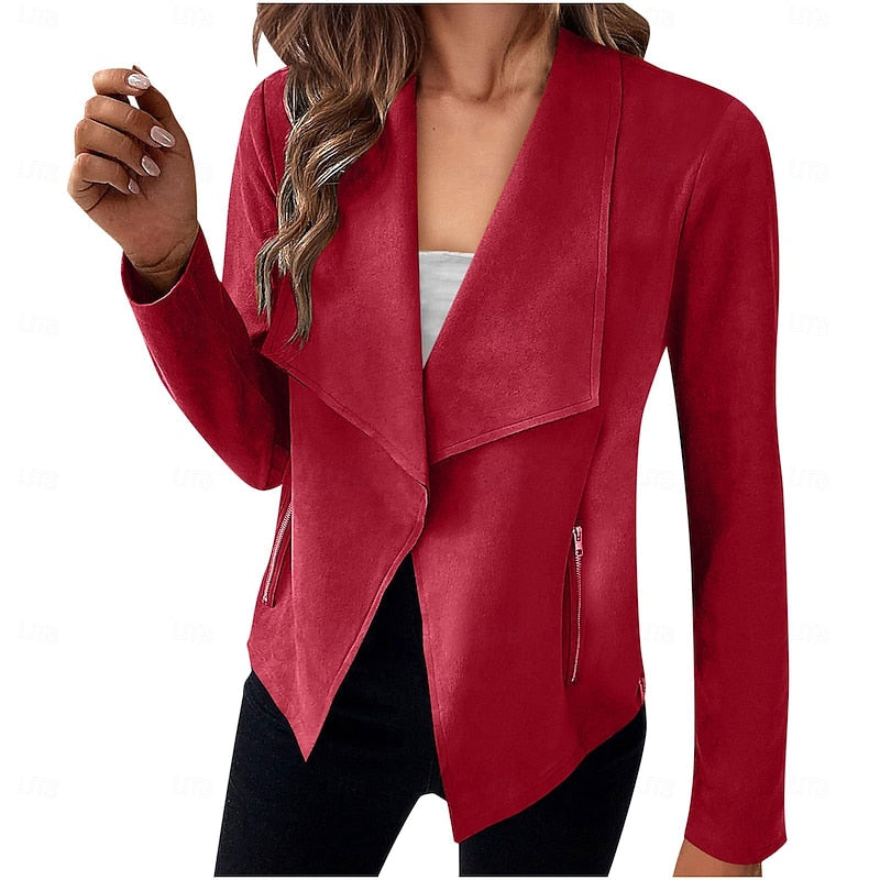 Women's Waterfall Front Open Draped Coat