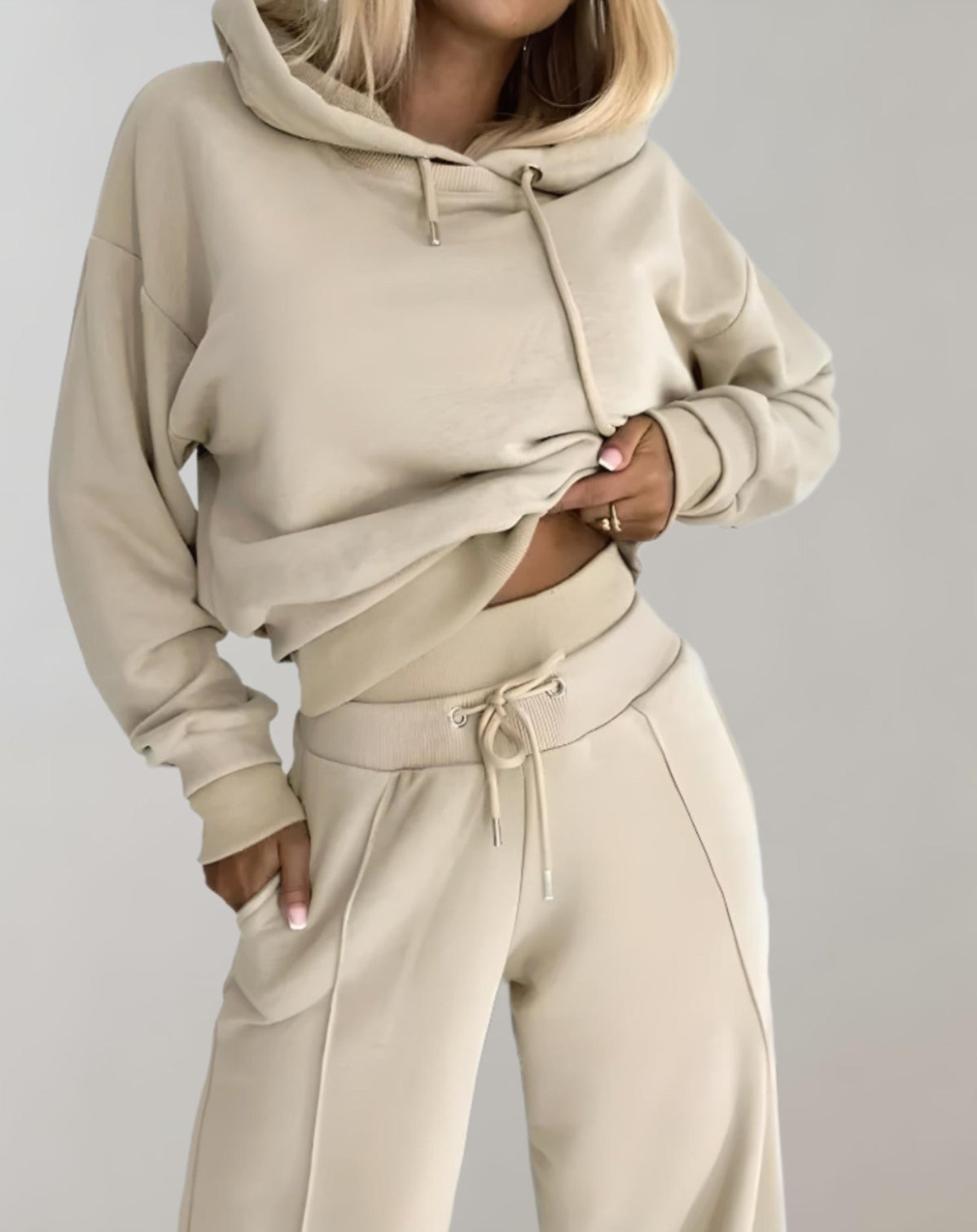 Women's Soft Cotton Blend Hooded Top and Pants Set