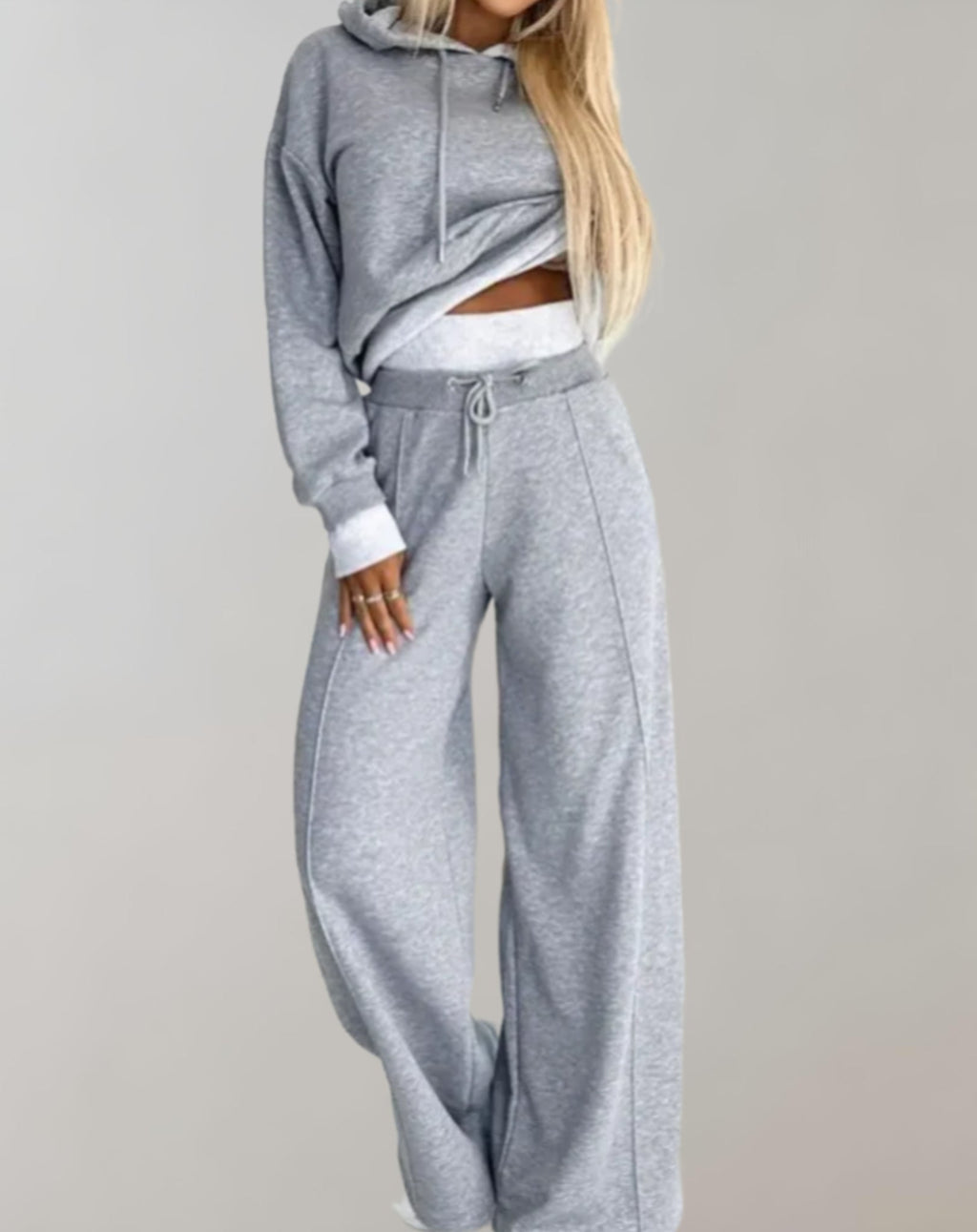Women's Soft Cotton Blend Hooded Top and Pants Set