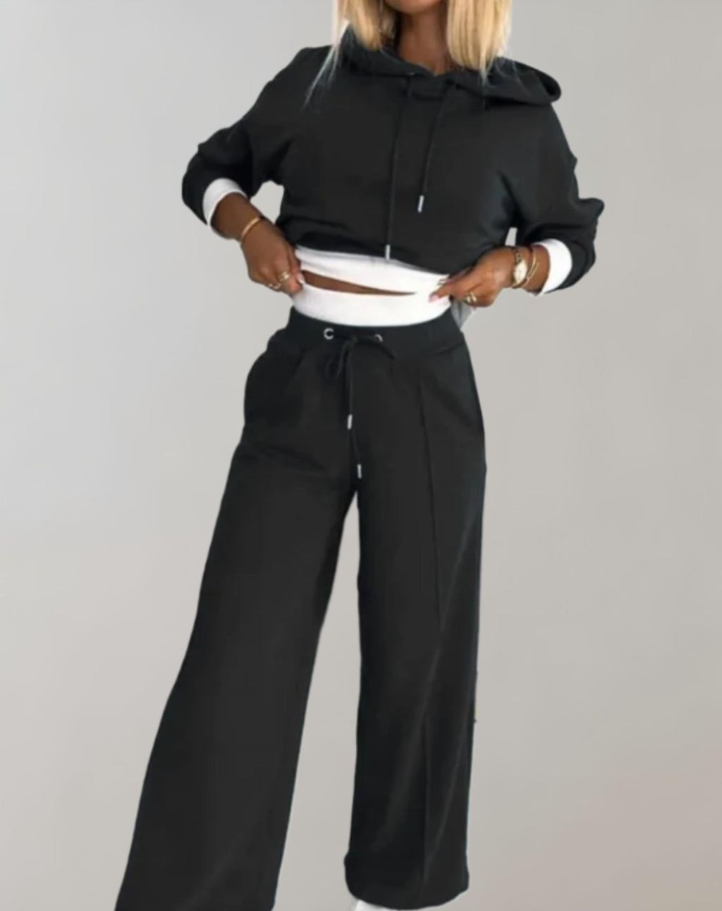 Women's Soft Cotton Blend Hooded Top and Pants Set