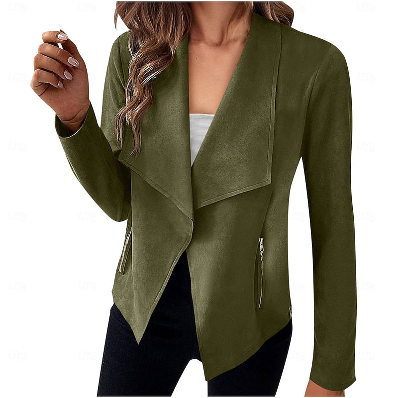 Women's Waterfall Front Open Draped Coat