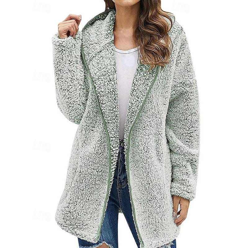 Women's Soft Plush Zip Hoodie Jacket