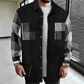 Men's Patchwork Panel Overshirt with Contrast Detailing