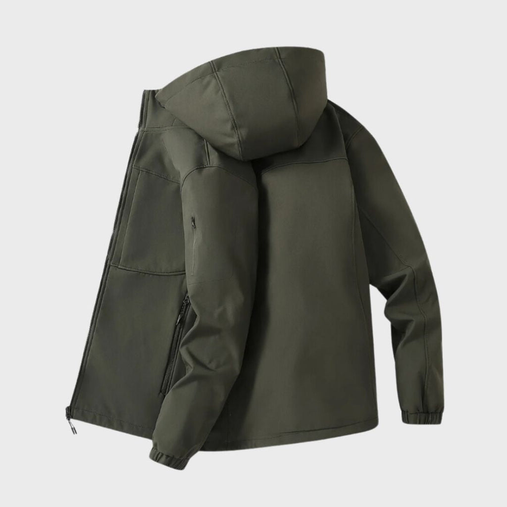 Men's Hooded Softshell Coat with Water-Repellent Finish