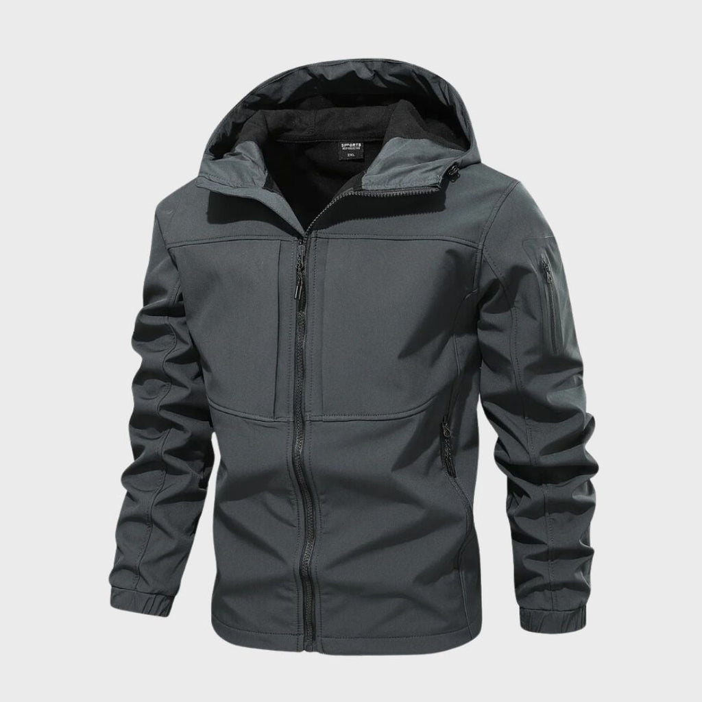 Men's Hooded Softshell Coat with Water-Repellent Finish