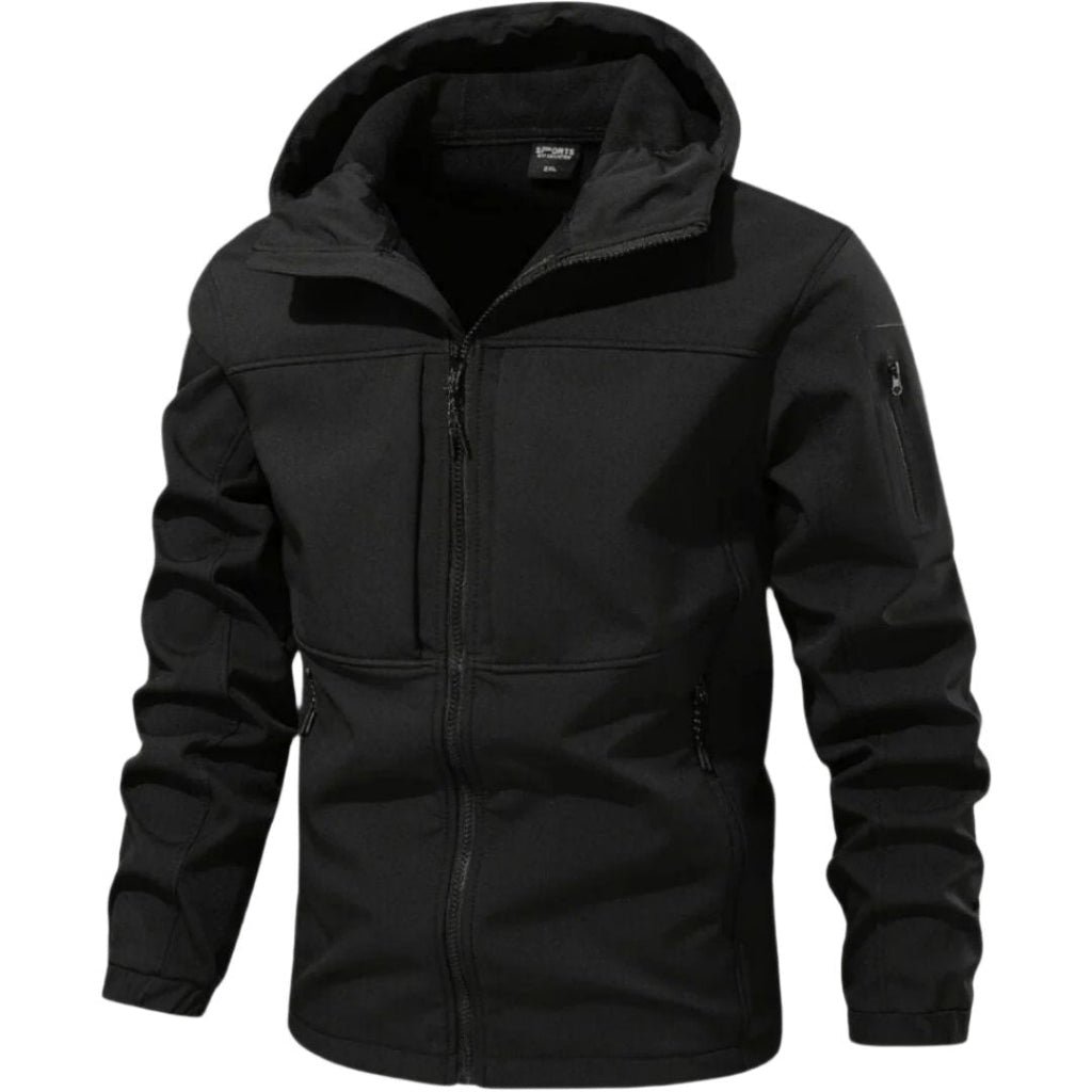 Men's Hooded Softshell Coat with Water-Repellent Finish