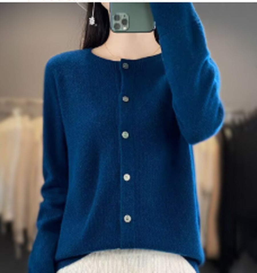 Women's Relaxed Cardigan with Neat Button Front