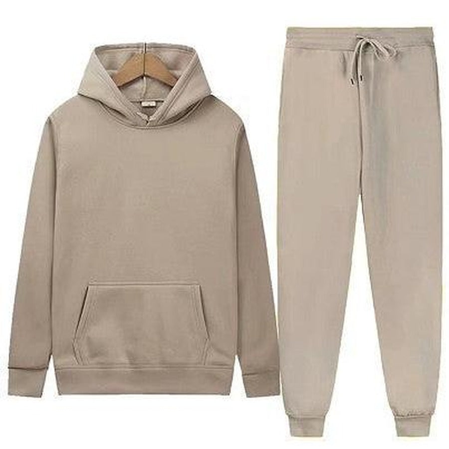 Men's Relaxed Hooded Pullover Tapered Jogger Set