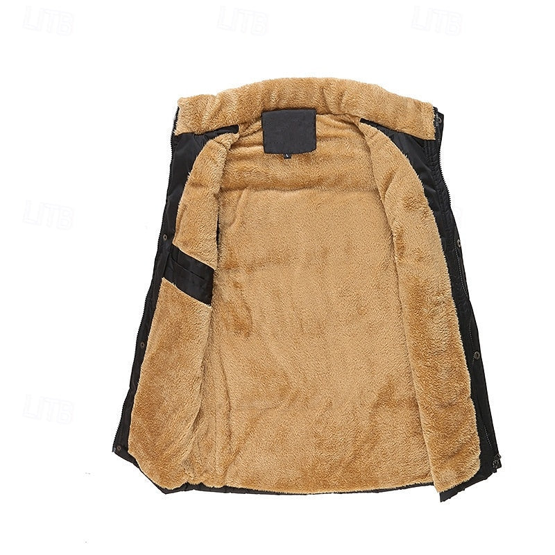 Men's Padded Vest with Plush Sherpa Lining