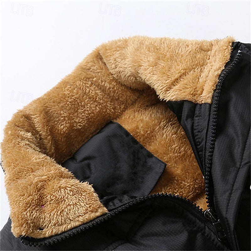 Men's Padded Vest with Plush Sherpa Lining
