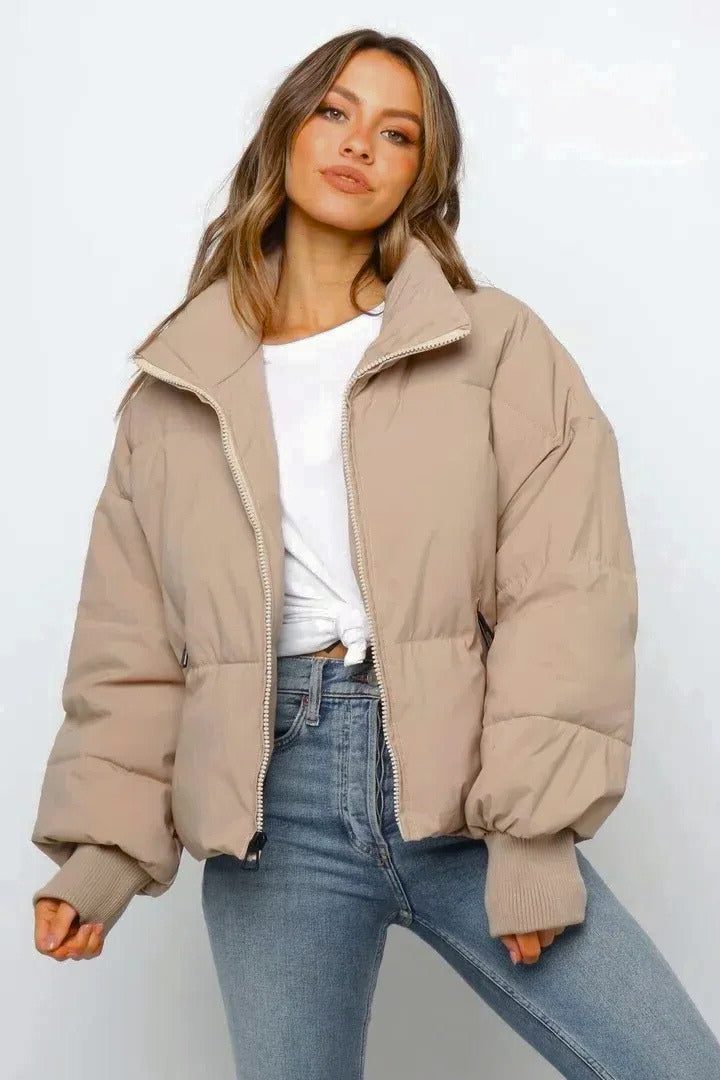 Women's Waist-Length Zip Front Padded Jacket