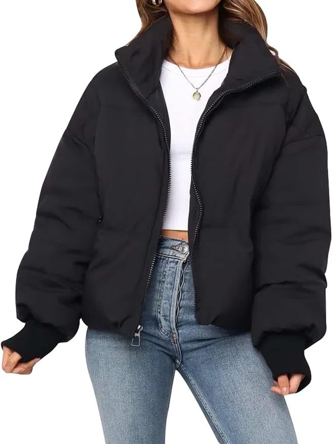 Women's Waist-Length Zip Front Padded Jacket