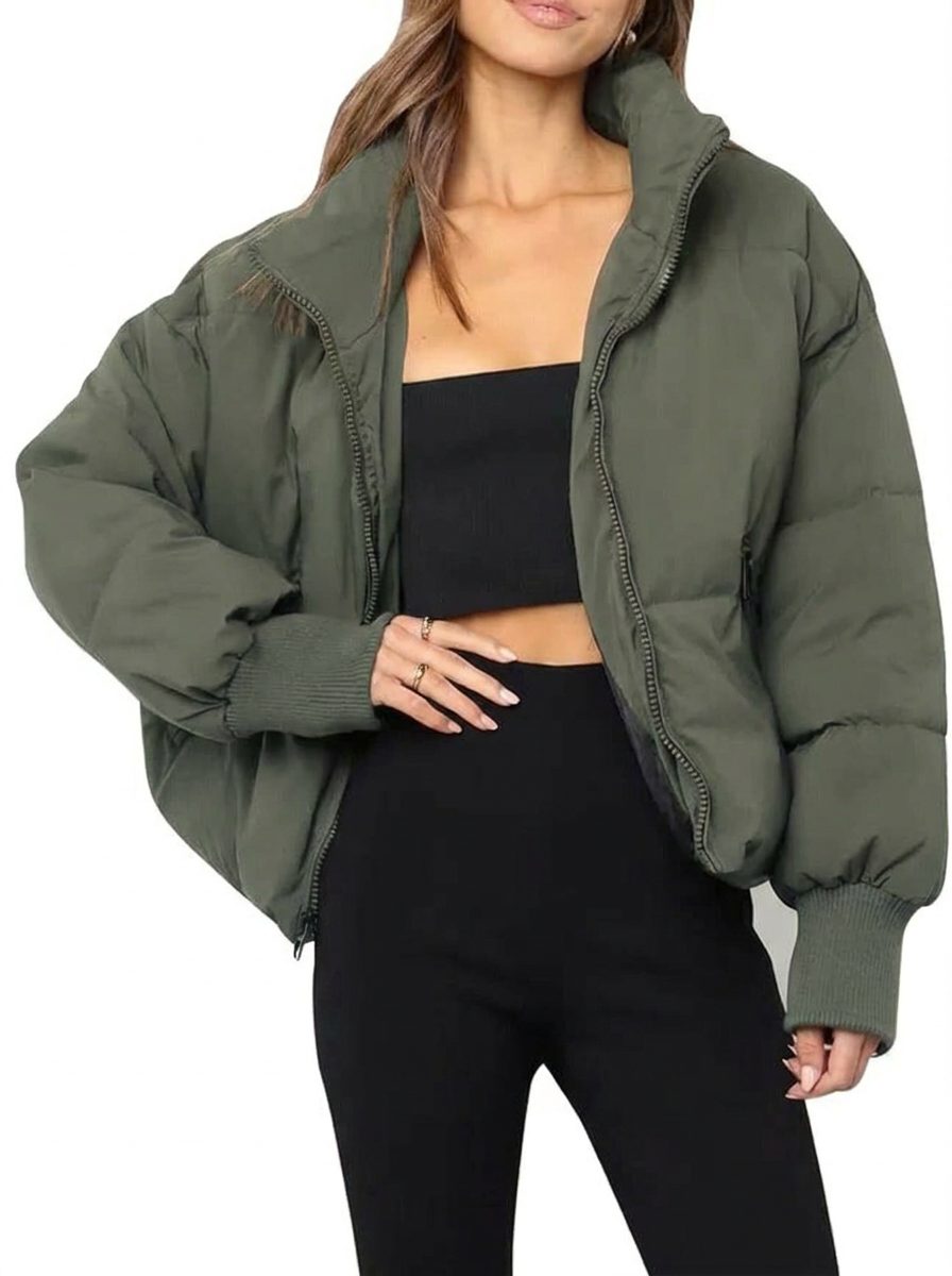 Women's Waist-Length Zip Front Padded Jacket