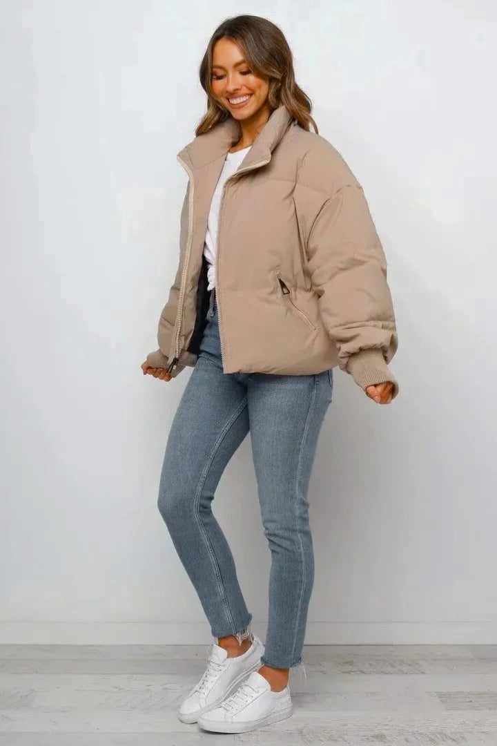 Women's Waist-Length Zip Front Padded Jacket