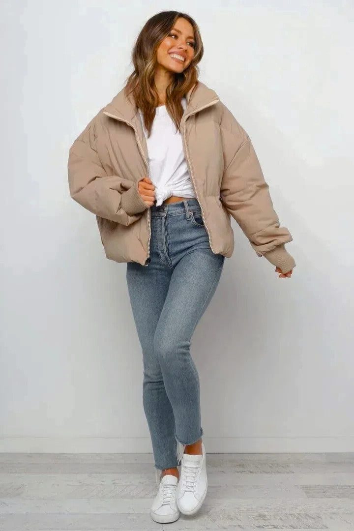 Women's Waist-Length Zip Front Padded Jacket