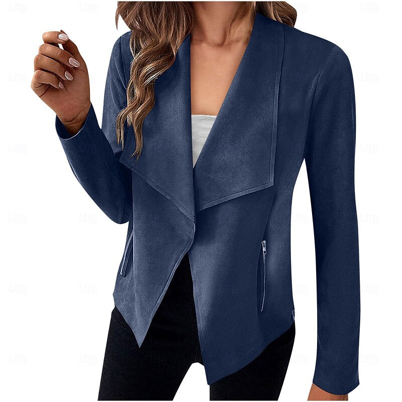Women's Waterfall Front Open Draped Coat