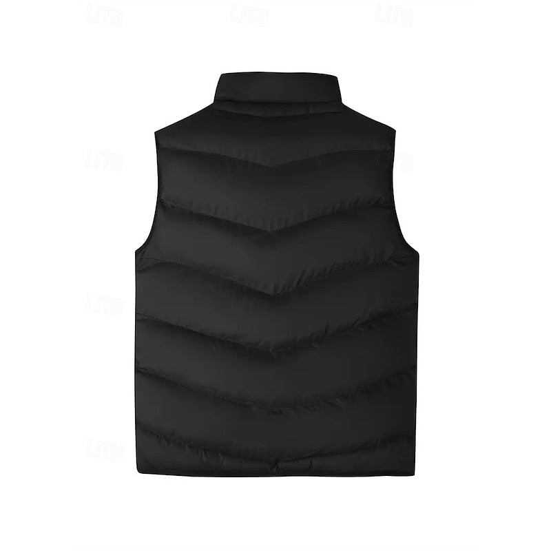 Men's Stand Collar Quilted Padded Gilet