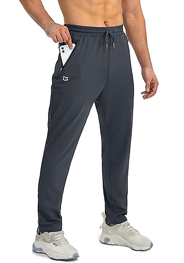 Men's Lightweight Stretch Training Joggers with Zip Pockets