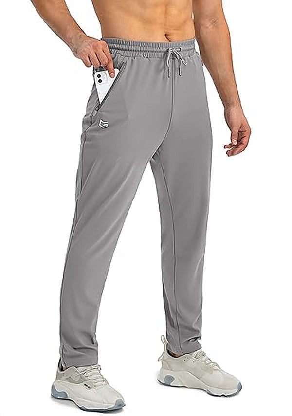 Men's Lightweight Stretch Training Joggers with Zip Pockets
