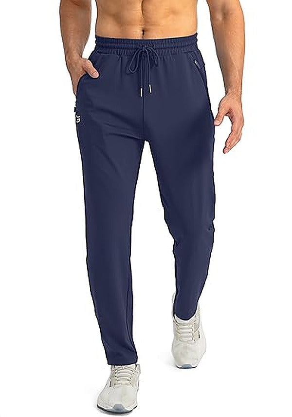Men's Lightweight Stretch Training Joggers with Zip Pockets