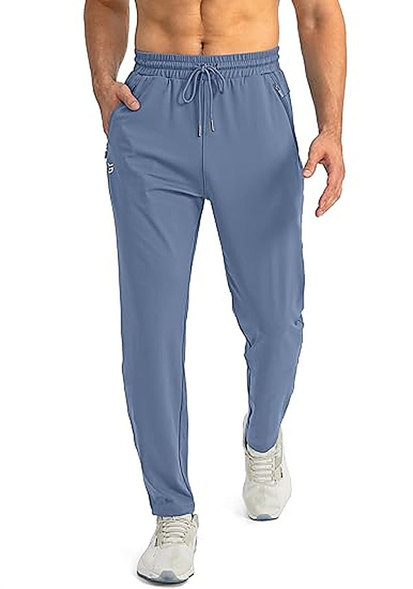 Men's Lightweight Stretch Training Joggers with Zip Pockets