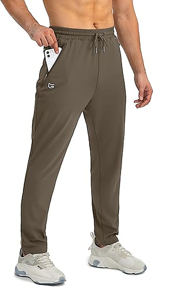Men's Lightweight Stretch Training Joggers with Zip Pockets