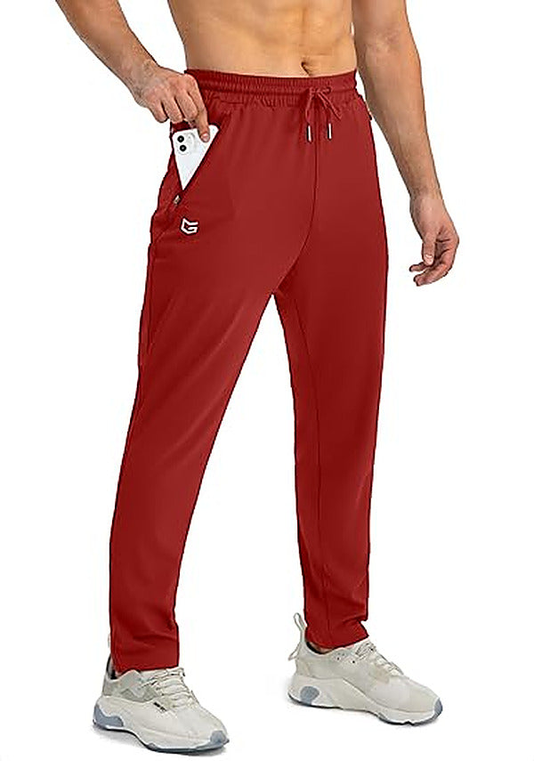 Men's Lightweight Stretch Training Joggers with Zip Pockets