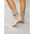 Women's Slouchy Side Zip Ankle Booties with Block Heel