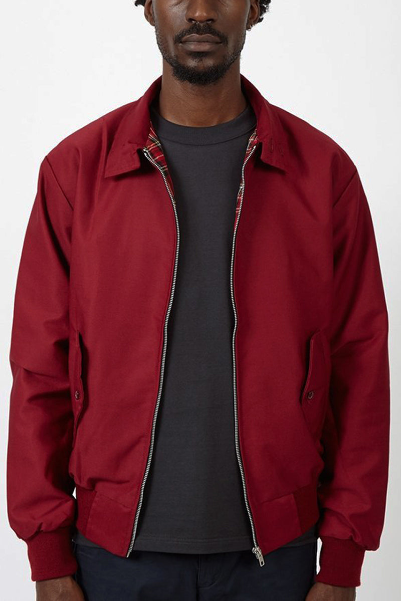 Men's Harrington Zip Front Jacket with Tartan Lining