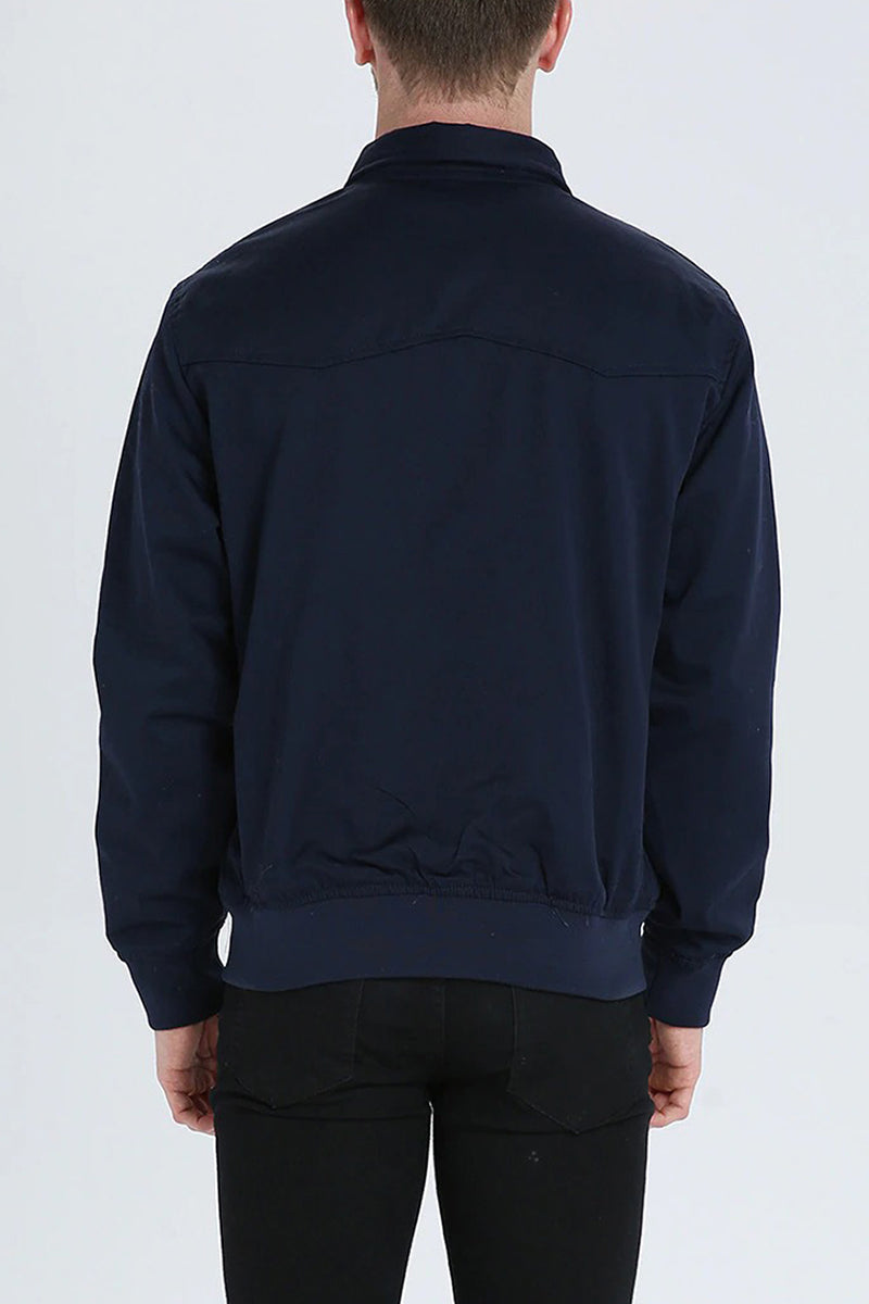 Men's Harrington Zip Front Jacket with Tartan Lining