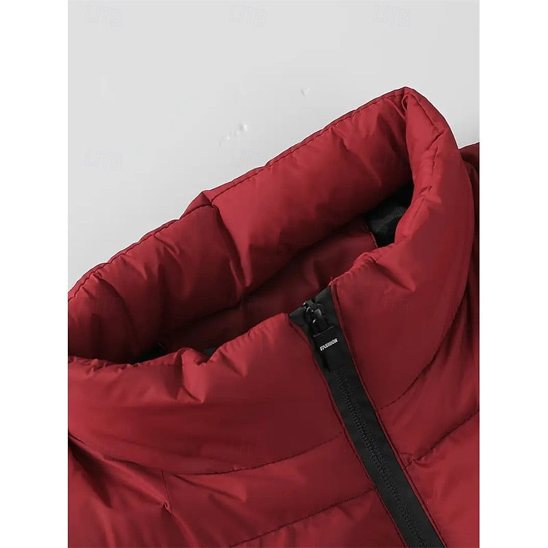 Men's Stand Collar Quilted Padded Gilet