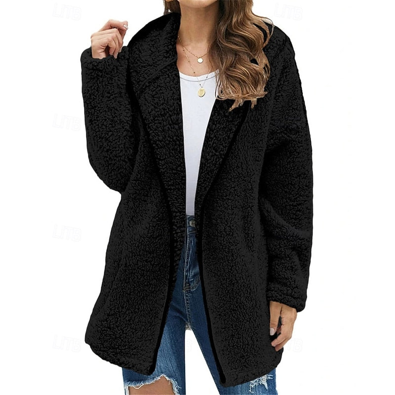 Women's Soft Plush Zip Hoodie Jacket