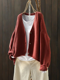 Women's Chunky V-Neck Oversized Knit Cardigan Sweater