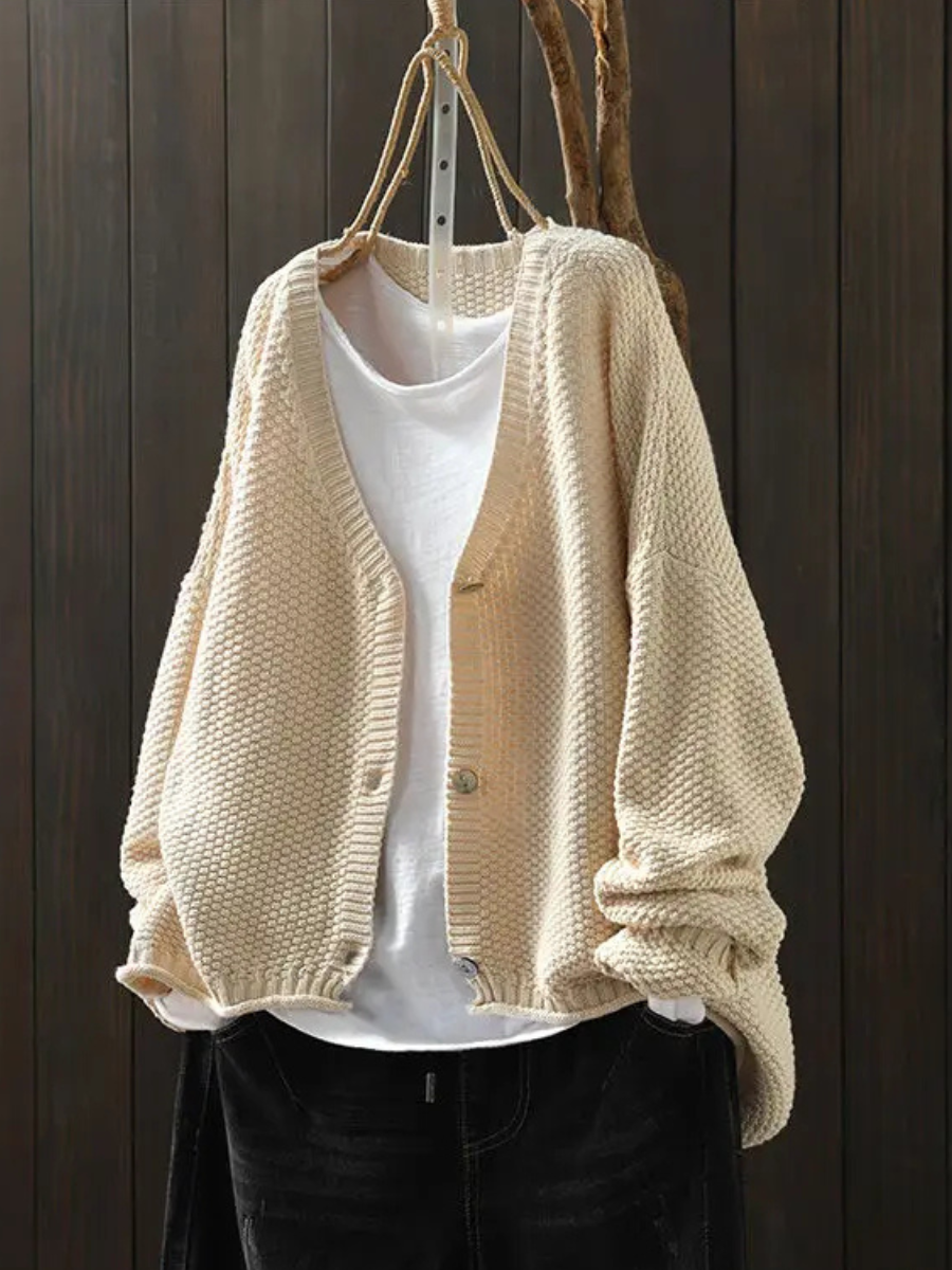 Women's Chunky V-Neck Oversized Knit Cardigan Sweater