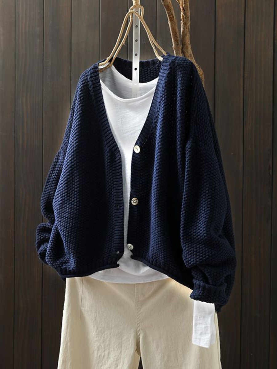 Women's Chunky V-Neck Oversized Knit Cardigan Sweater