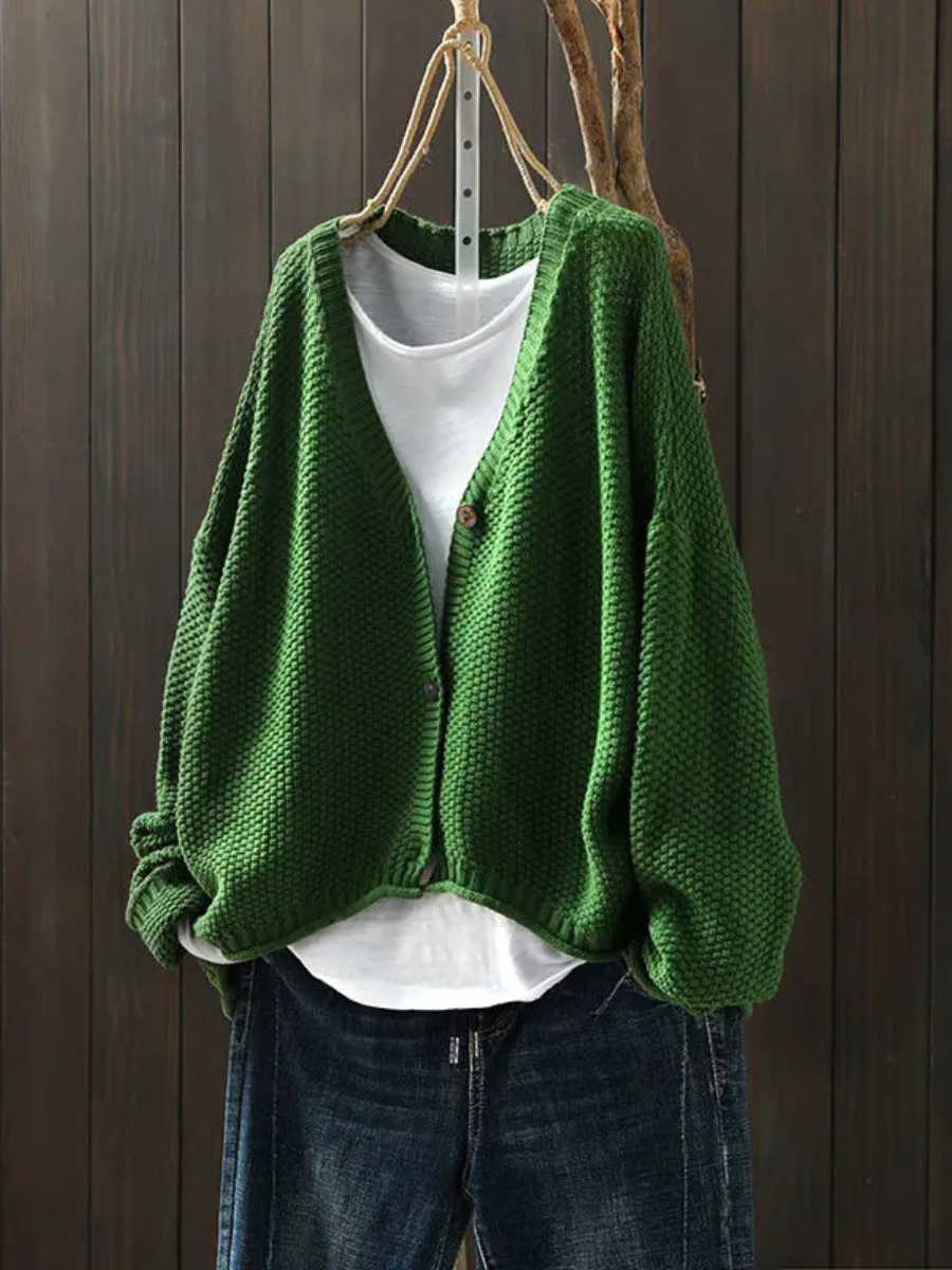 Women's Chunky V-Neck Oversized Knit Cardigan Sweater