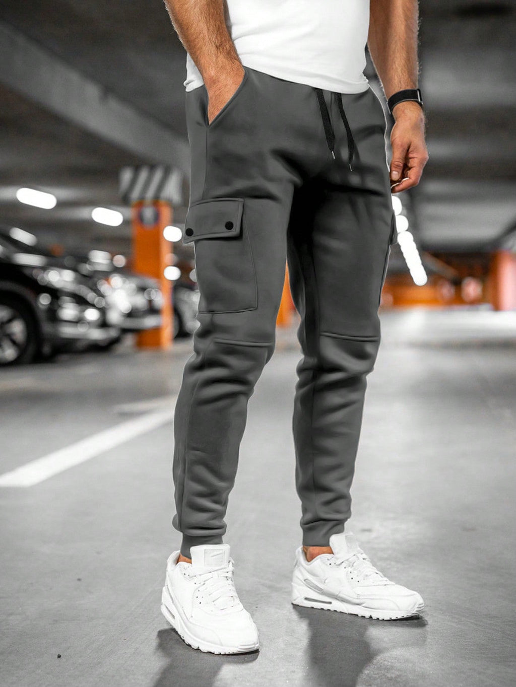 Men's Cropped Lightweight Stretch Fabric Jogger Pants