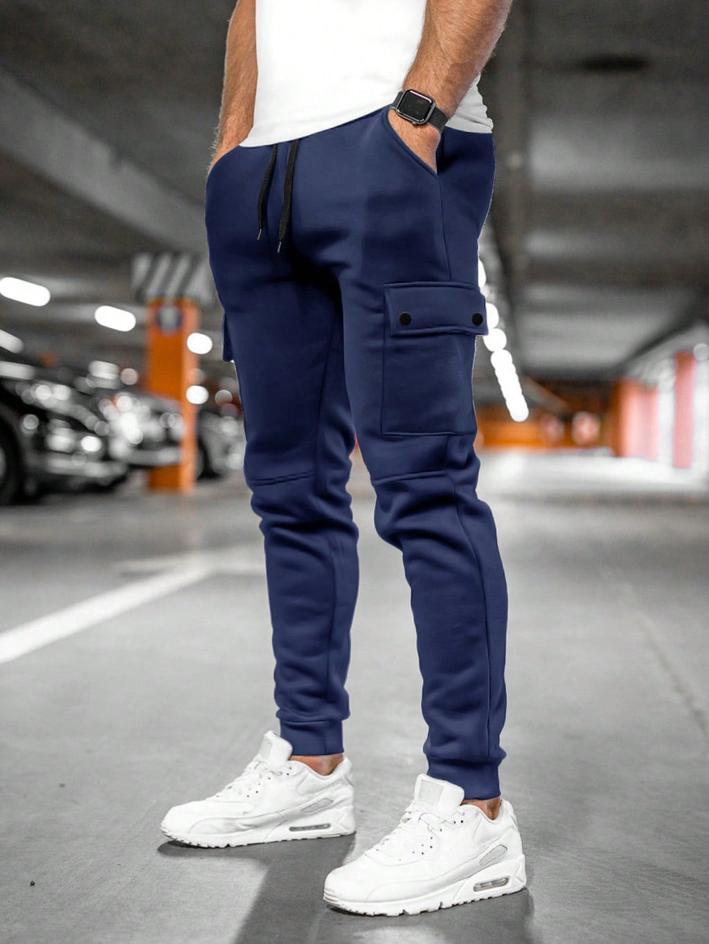Men's Cropped Lightweight Stretch Fabric Jogger Pants