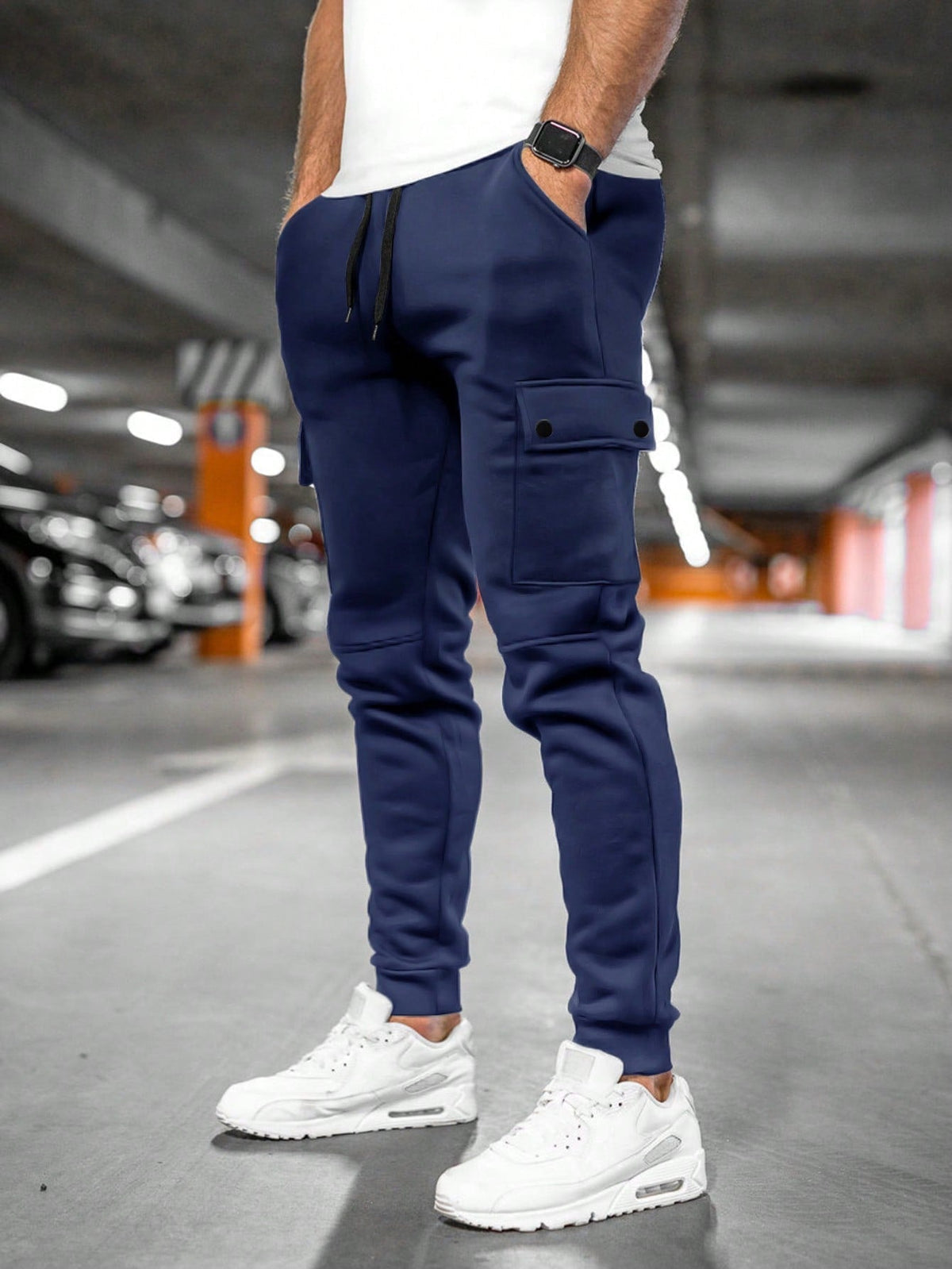 Men's Cropped Lightweight Stretch Fabric Jogger Pants